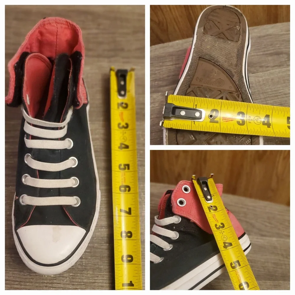 Converse All Star‎ No Time To Lace Sneakers Youth Size 3 Black Pink